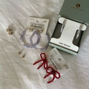 Earring bundle - 5 pairs of earrings - 2 SugarFix by Baublebar, 1 Addison Blvd